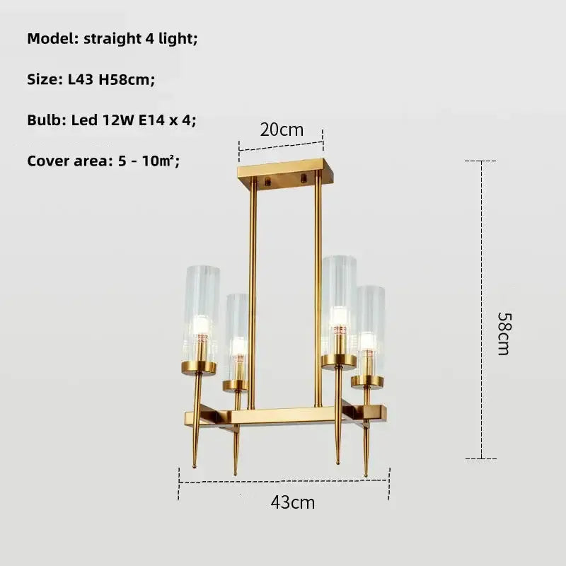 Modern geometric gold metal glass pendant light dining room