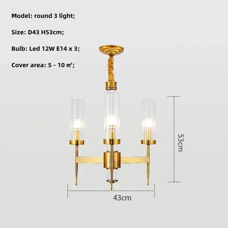 Modern geometric gold metal glass pendant light dining room