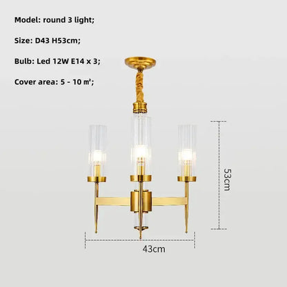 Modern geometric gold metal glass pendant light dining room