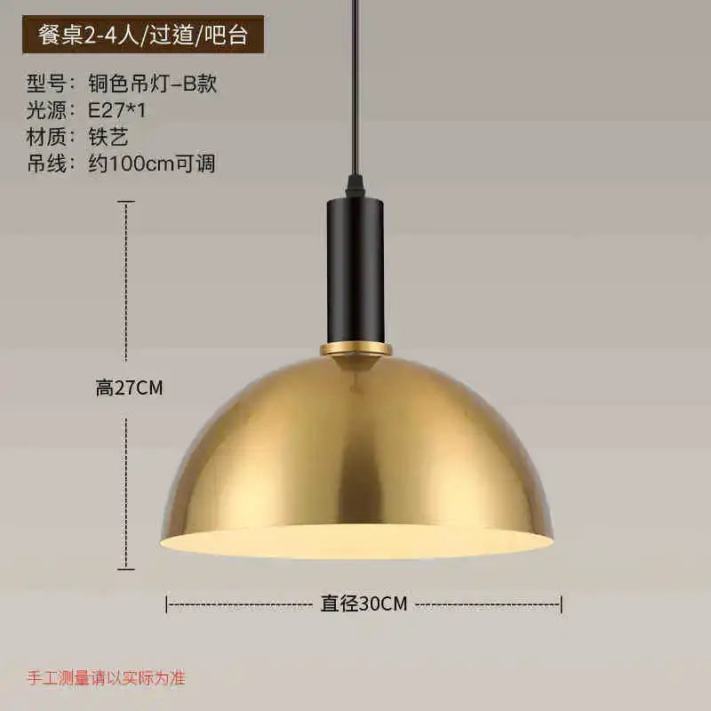 Modern geometric gold nordic chandelier for kitchen and living room