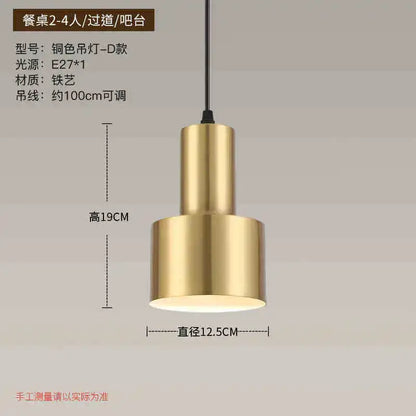 Modern geometric gold nordic chandelier for kitchen and living room
