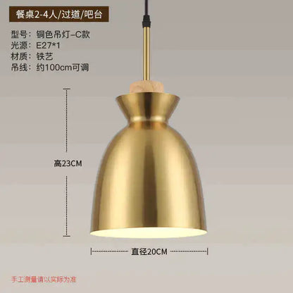 Modern geometric gold nordic chandelier for kitchen and living room