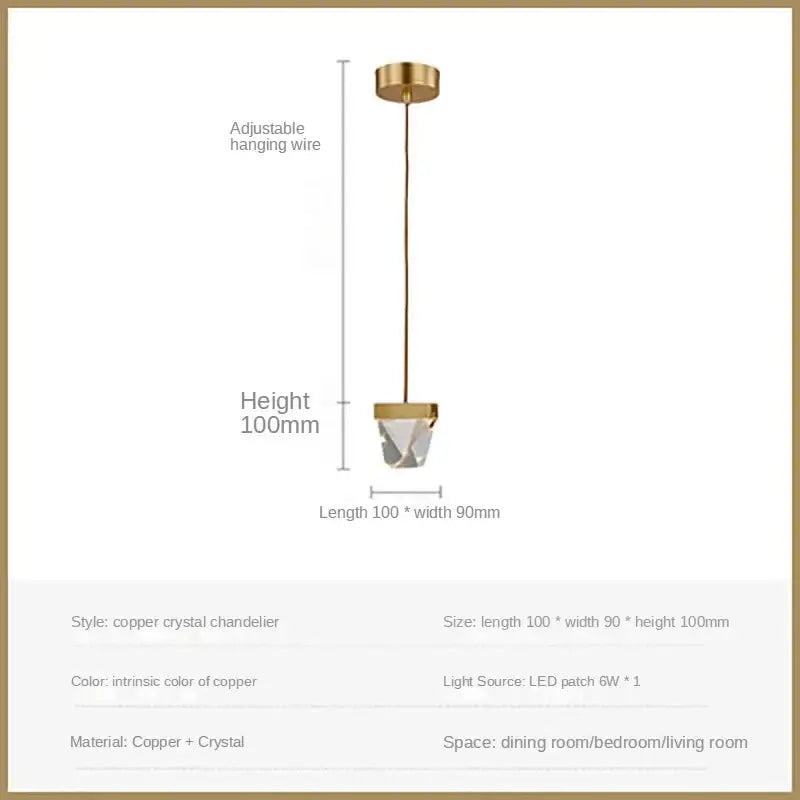 Modern geometric gold & silver crystal led pendant lights dining room