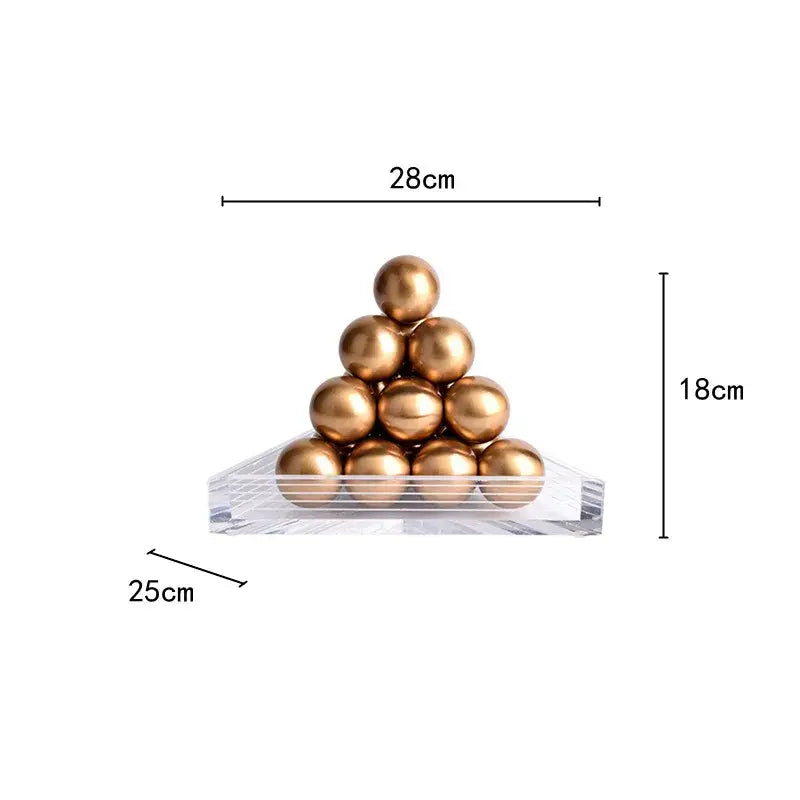 Modern geometric gold tower set living room acrylic trays