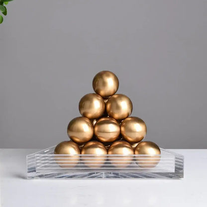 Modern geometric gold tower set living room acrylic trays
