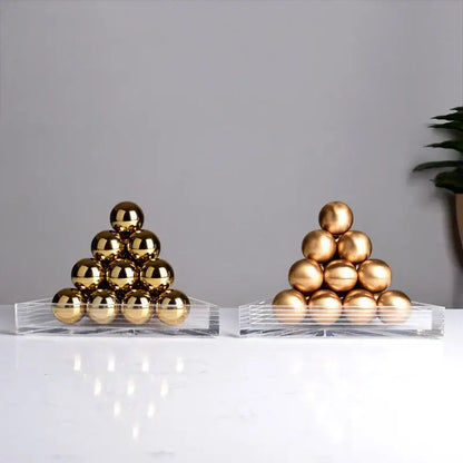 Modern geometric gold tower set living room acrylic trays