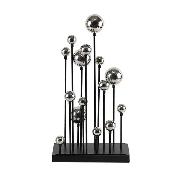 Modern geometric golden ball sculpture living room metal decor