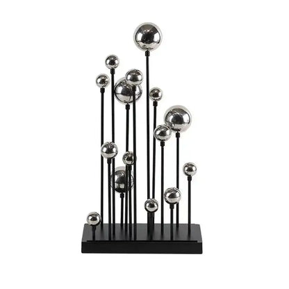 Modern geometric golden ball sculpture living room metal decor