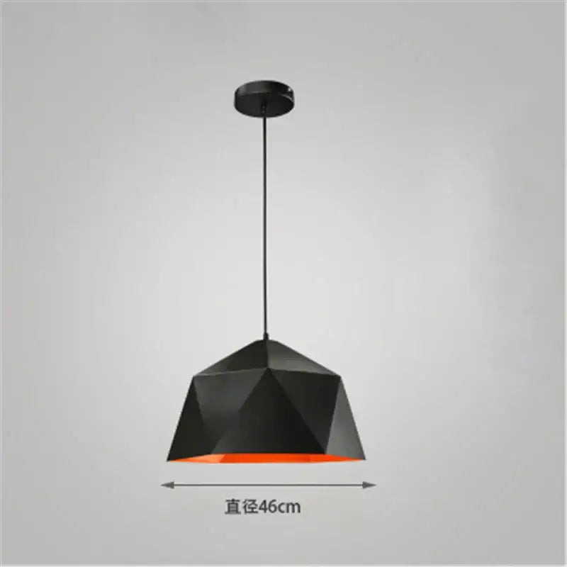 Modern geometric iron diamond pendant lights for living room