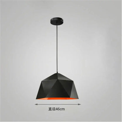 Modern geometric iron diamond pendant lights for living room