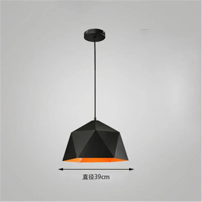 Modern geometric iron diamond pendant lights for living room