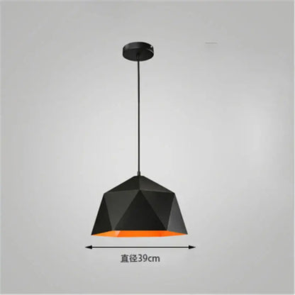 Modern geometric iron diamond pendant lights for living room