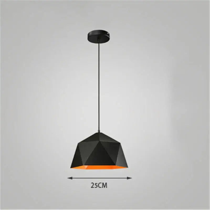 Modern geometric iron diamond pendant lights for living room