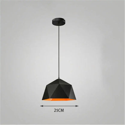 Modern geometric iron diamond pendant lights for living room