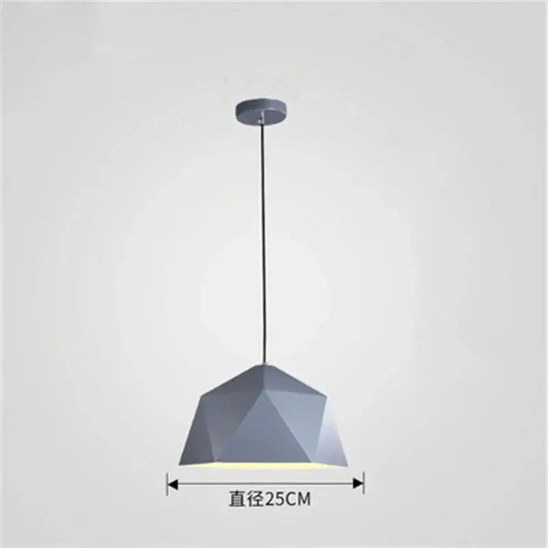Modern geometric iron diamond pendant lights for living room