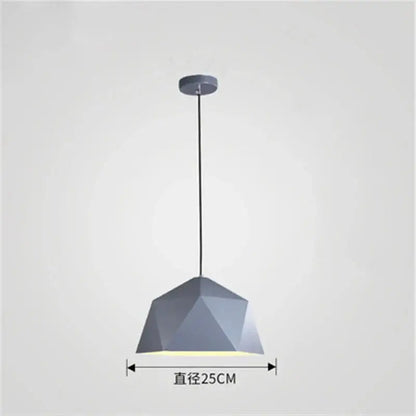 Modern geometric iron diamond pendant lights for living room