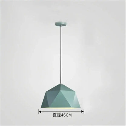 Modern geometric iron diamond pendant lights for living room