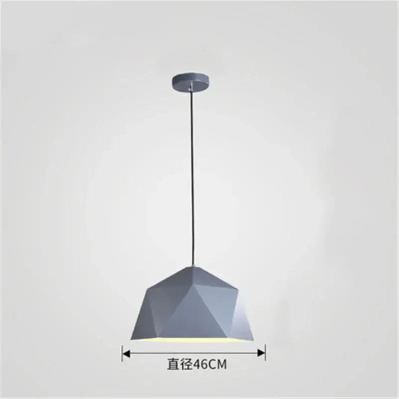 Modern geometric iron diamond pendant lights for living room