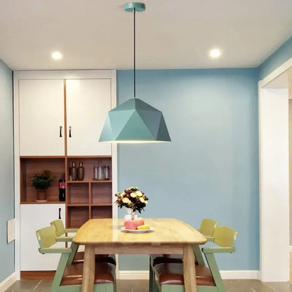 Modern geometric iron diamond pendant lights for living room