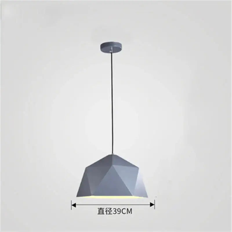 Modern geometric iron diamond pendant lights for living room