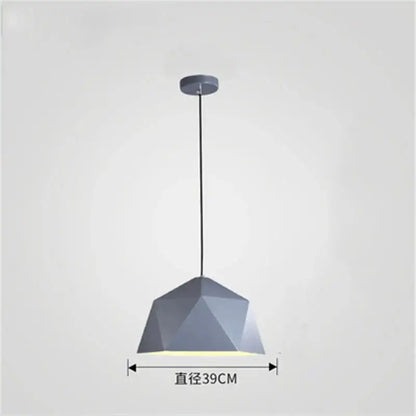 Modern geometric iron diamond pendant lights for living room