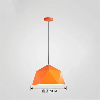Modern geometric iron diamond pendant lights for living room