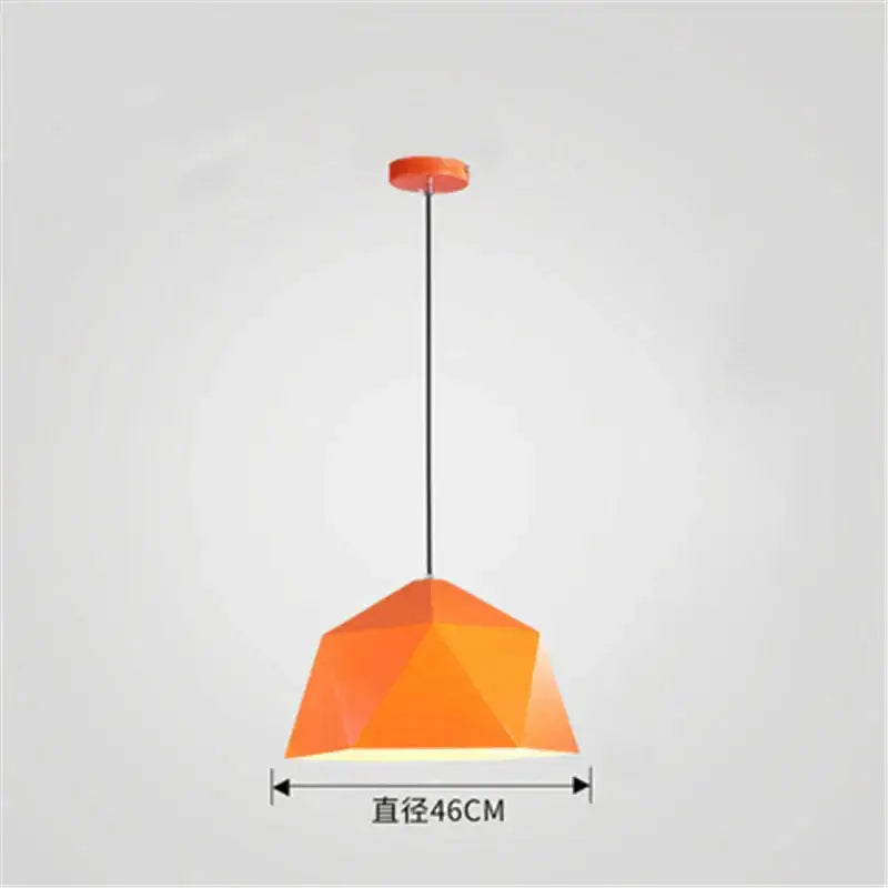 Modern geometric iron diamond pendant lights for living room