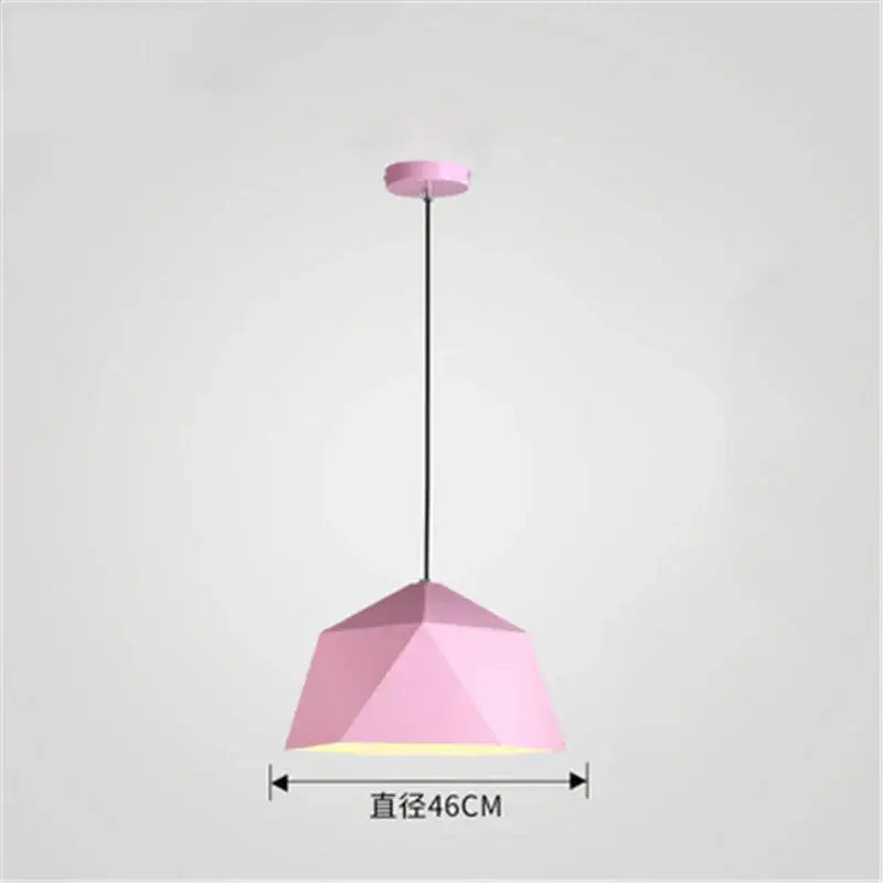 Modern geometric iron diamond pendant lights for living room