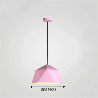 Modern geometric iron diamond pendant lights for living room