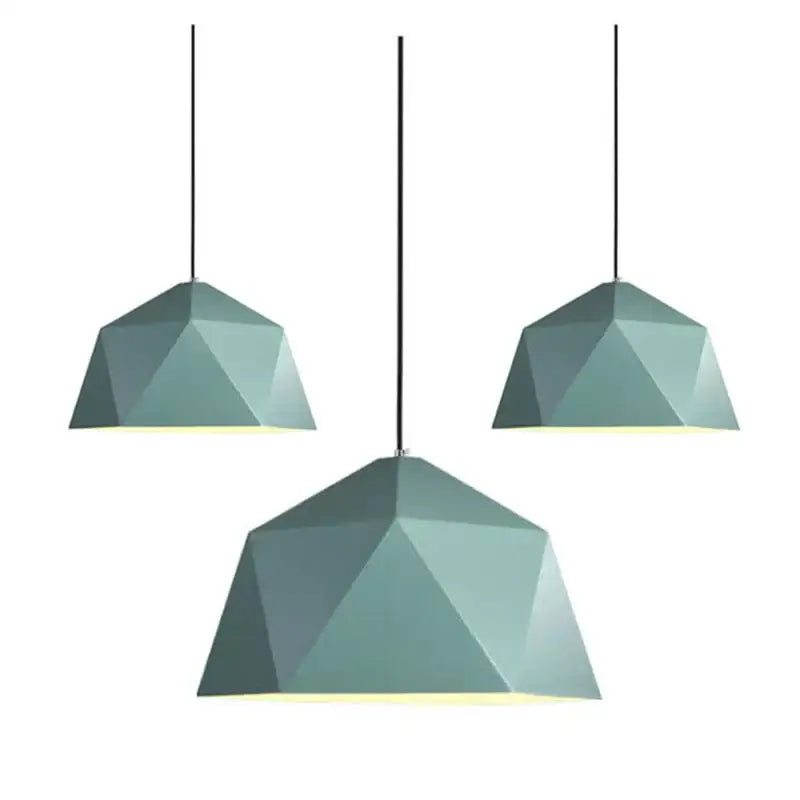 Modern geometric iron diamond pendant lights for living room