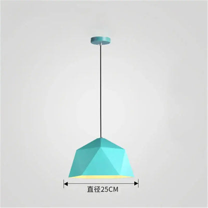 Modern geometric iron diamond pendant lights for living room