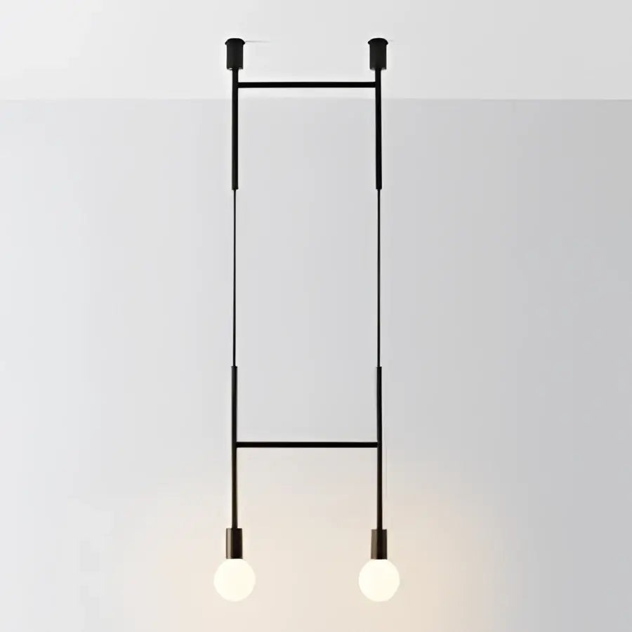 Modern geometric iron pendant light brass & black dining room 3 bulb