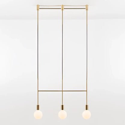 Modern geometric iron pendant light brass & black dining room 3 bulb