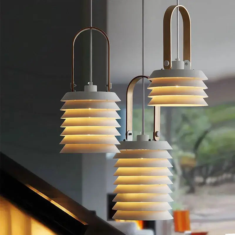 Modern geometric iron table lamp white & gray living room light