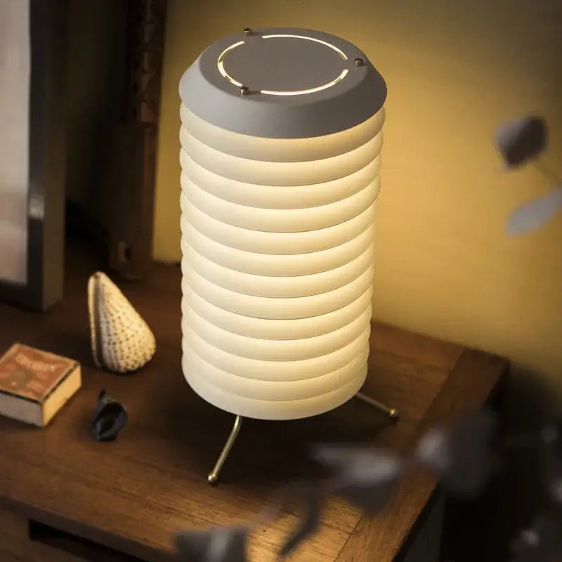Modern geometric iron table lamp white & gray living room light