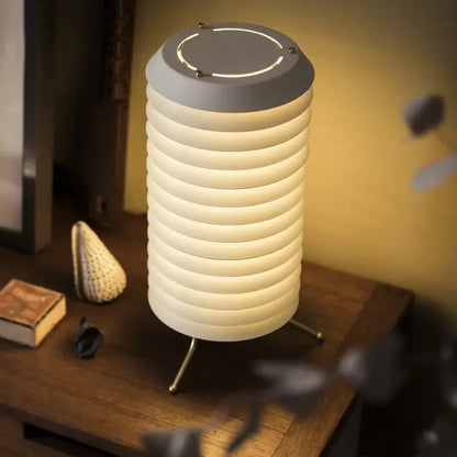 Modern geometric iron table lamp white & gray living room light
