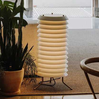 Modern geometric iron table lamp white & gray living room light
