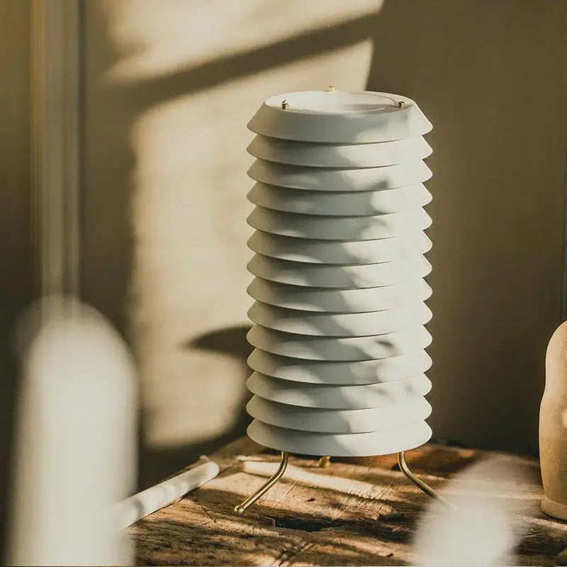 Modern geometric iron table lamp white & gray living room light