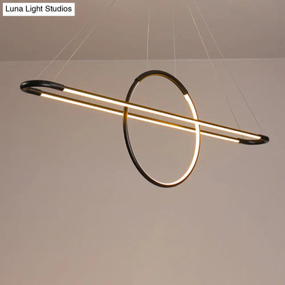 DecorBites™ Modern Geometric Island Pendant Light Fixture with LED, Metal Ceiling Dining Room Artistic Lighting