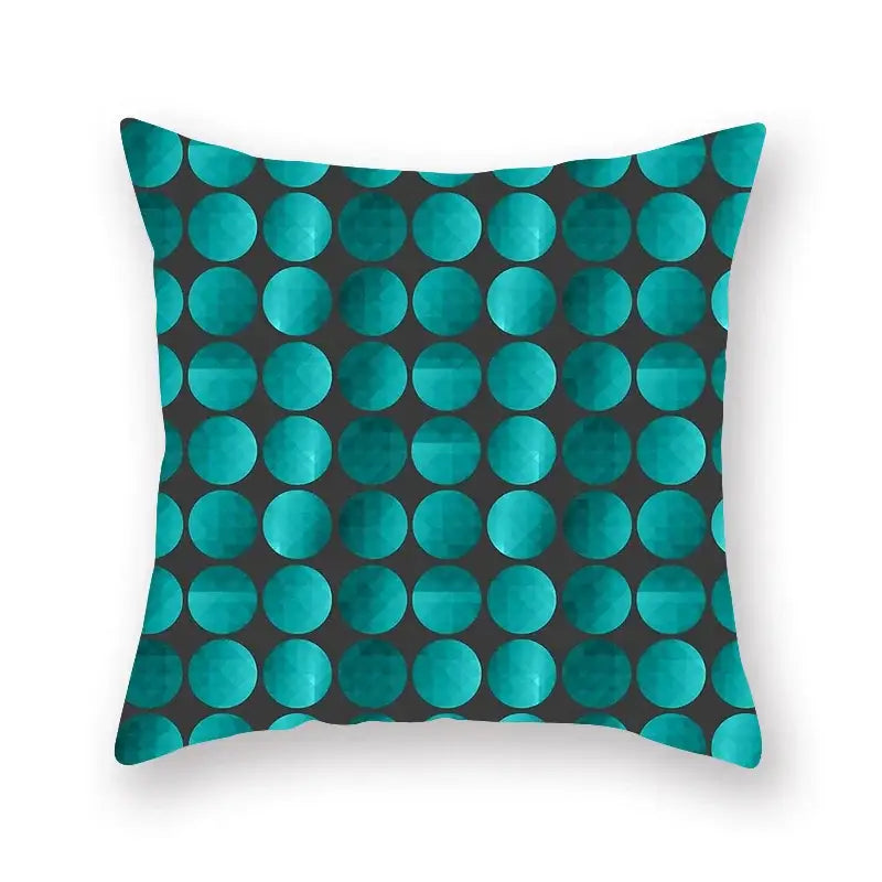 Modern geometric leaf flower pillowcase teal & blue living room decor