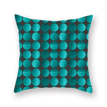 Modern geometric leaf flower pillowcase teal & blue living room decor