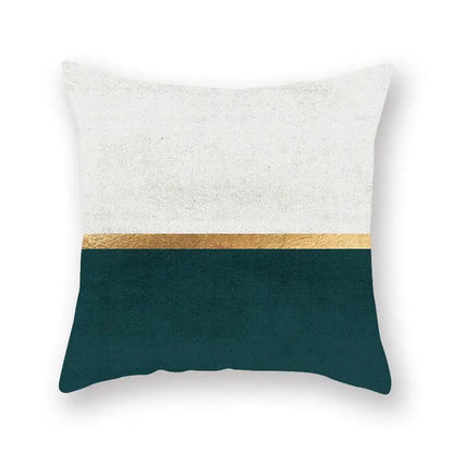 Modern geometric leaf flower pillowcase teal & blue living room decor