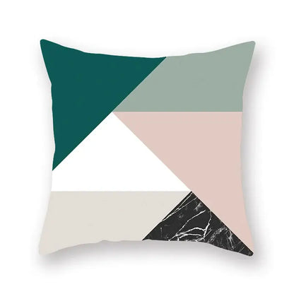 Modern geometric leaf flower pillowcase teal & blue living room decor