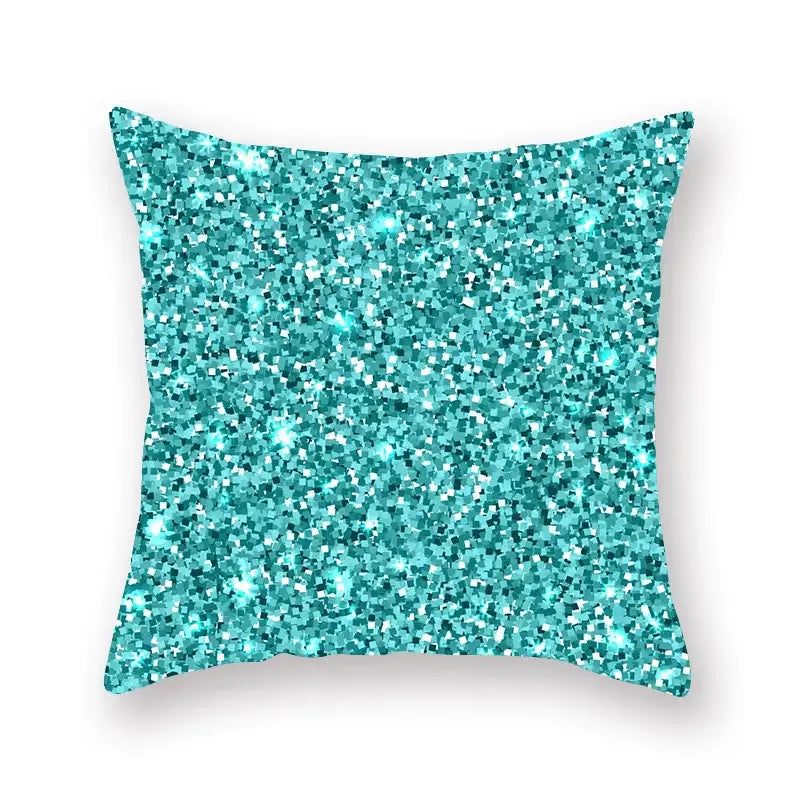 Modern geometric leaf flower pillowcase teal & blue living room decor