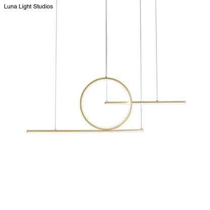 DecorBites™ Modern Geometric LED Pendant Light in Black/Gold, Warm/White Illumination - Ideal for Kitchen, Landscape, and Island Lighting