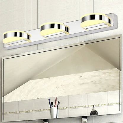 DecorBites™ Modern Geometric LED Vanity Wall Light in Nickel Finish - Contemporary Metal Wall Lighting
