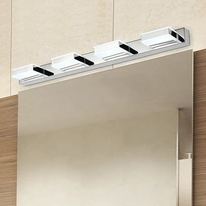 DecorBites™ Modern Geometric LED Vanity Wall Light in Nickel Finish - Contemporary Metal Wall Lighting