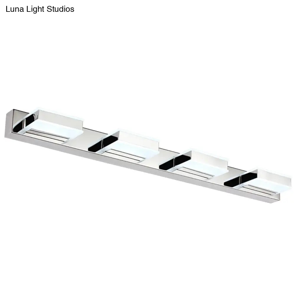 DecorBites™ Modern Geometric LED Vanity Wall Light in Nickel Finish - Contemporary Metal Wall Lighting