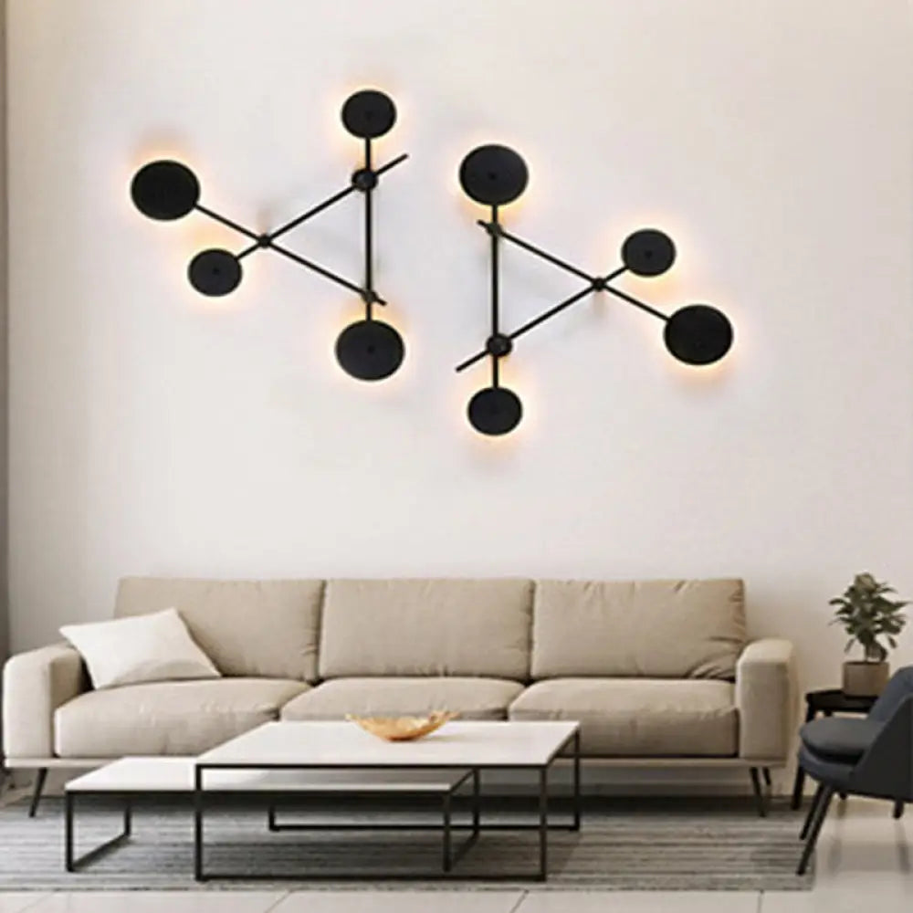 DecorBites™ Modern Geometric LED Wall Light Fixture for Living Room - Metallic Wall Mounted Lamp