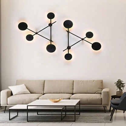 DecorBites™ Modern Geometric LED Wall Light Fixture for Living Room - Metallic Wall Mounted Lamp
